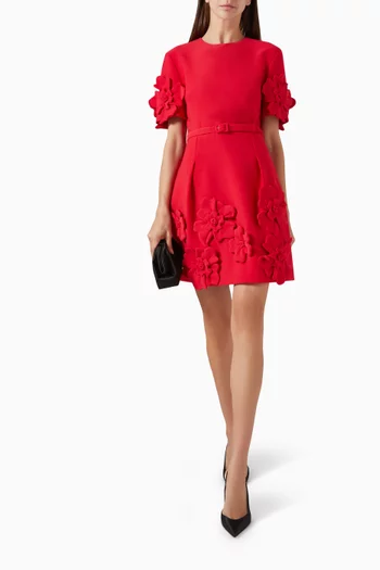 Aurelie Floral Applique Mini Dress