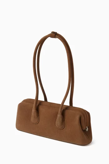 Mini Boat Wide Shoulder Bag in Suede