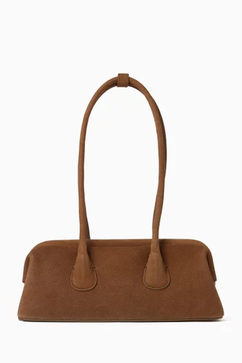 Mini Boat Wide Shoulder Bag in Suede
