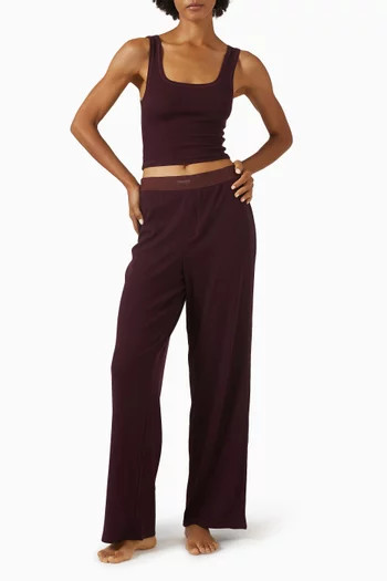 Cotton Rib Relaxed Pants