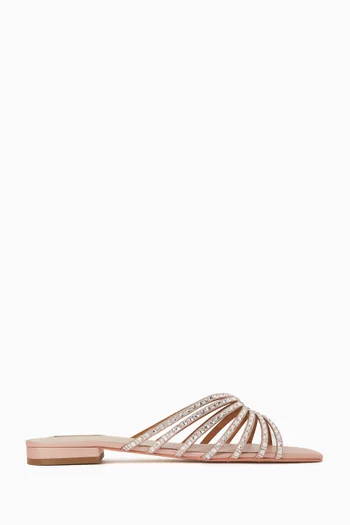 Clarissa Crystal-embellished Sandals in Leather
