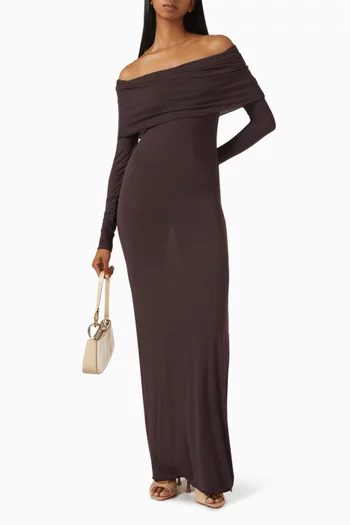 Sheer Modal Off Shoulder Long Dress
