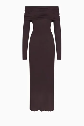 Sheer Modal Off Shoulder Long Dress
