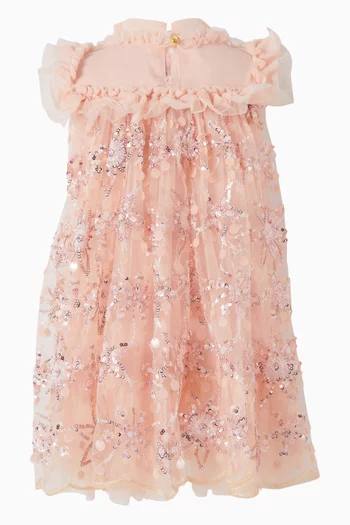 Dominique Flower Sequin Dress in Tulle