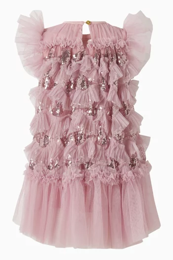 فستان إيتا تول مطرز بالترتر