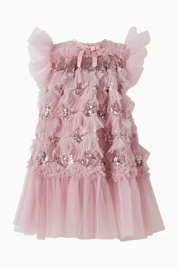 فستان إيتا تول مطرز بالترتر