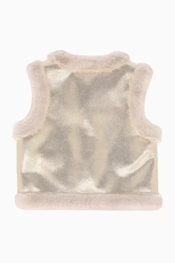 Cher Metallic Fur Gilet