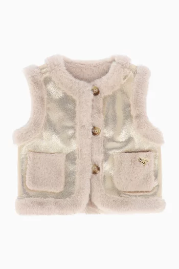 Cher Metallic Fur Gilet