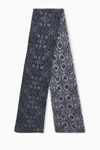 Fluffy Monogram Scarf in Wool