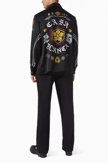 Emblem Shirt in Silk-satin