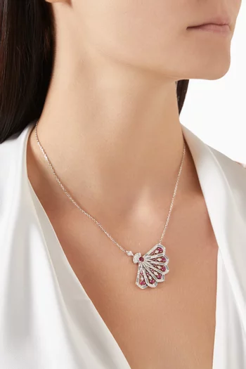 Fanfare Symphony Diamond Necklace in 18kt White Gold