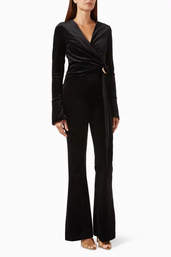 Wrap Jumpsuit in Velour