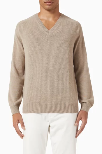 Oasi V-neck Sweater in Cashmere