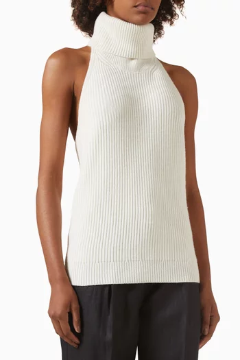 بلوزة بظهر مكشوف صوف مارينو