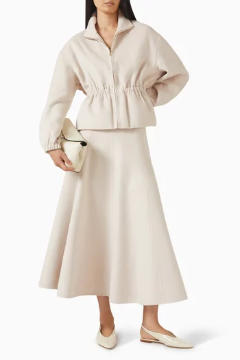 Funnel-neck Jacket in Wool-blend