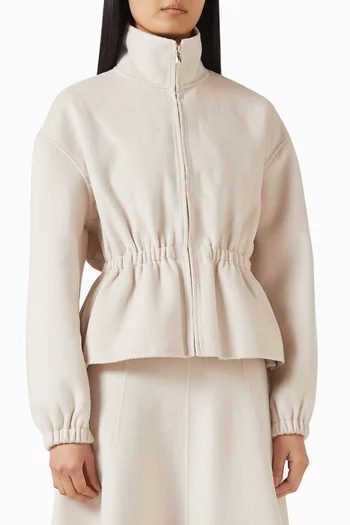 Funnel-neck Jacket in Wool-blend
