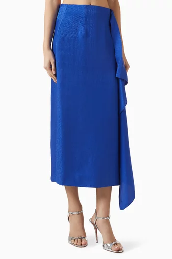 Ruffle Skirt in Silk-jacquard
