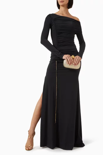 Jamie One-shoulder Gathered Dress in Jersey