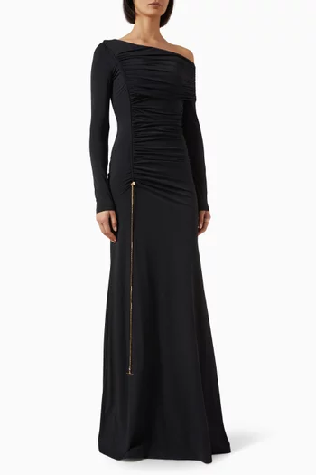 Jamie One-shoulder Gathered Dress in Jersey