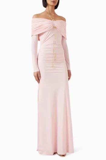 Margaret Off-shoulder Dress in Jersey