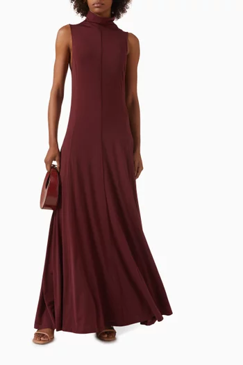 High-neck Maxi Dress in Jersey
