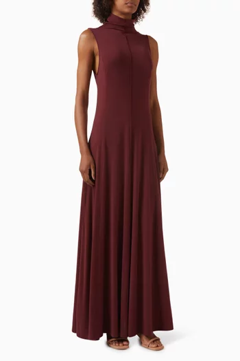 High-neck Maxi Dress in Jersey