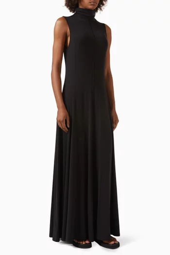 High-neck Maxi Dress in Jersey