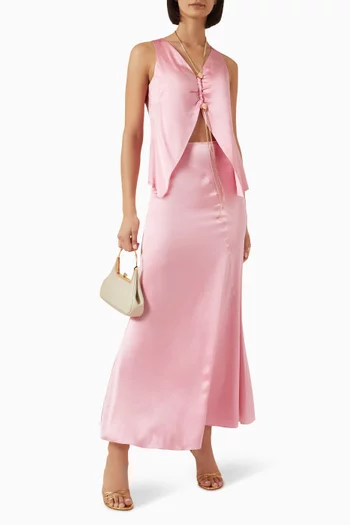 Pandora Maxi Skirt in Silk-satin