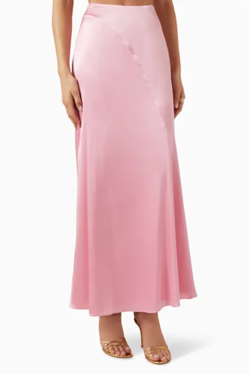 Pandora Maxi Skirt in Silk-satin