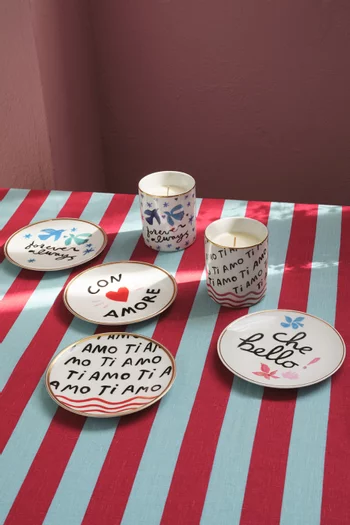 طبق مزين بعبارة 'Always Forever' بورسلين