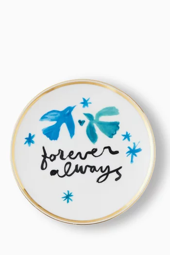 طبق مزين بعبارة 'Always Forever' بورسلين