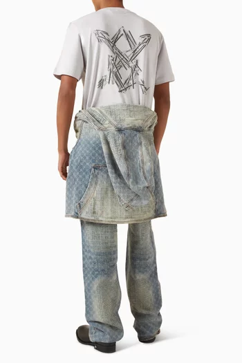 تي شيرت مزين بدرع وأعواد كبريت قطن