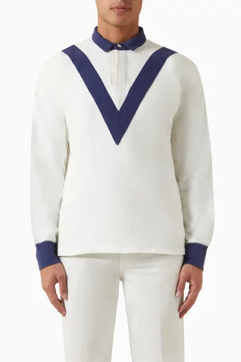 Chevron Rugby Shirt in Flamé Cotton