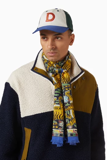 D Knitted Applique Baseball Cap in Cotton