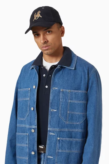 Horse Applique Baseball Cap in Moleskin