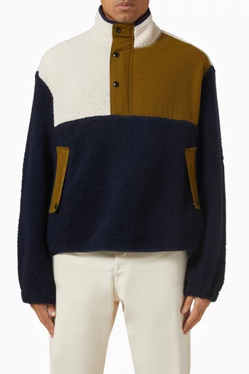 Half-Zip Jacket in Bouclé Wool Fleece