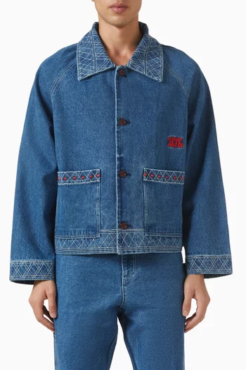 Embroidered Jacket in Denim