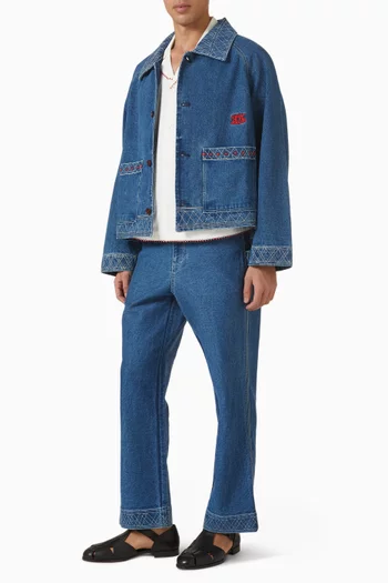 بنطال جينز كينولي بروك مطرز دينم