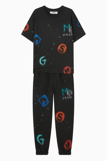 Painted Logo Sweatpants in Cotton
