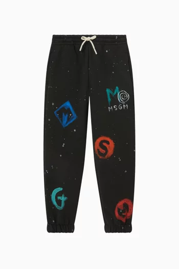 Painted Logo Sweatpants in Cotton