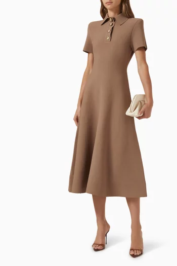 Poppy Shirt Dress in Crepe-knit