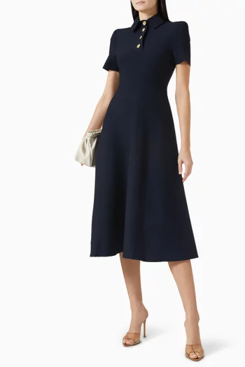Poppy Shirt Dress in Crepe-knit