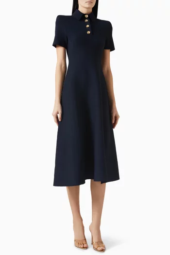 Poppy Shirt Dress in Crepe-knit