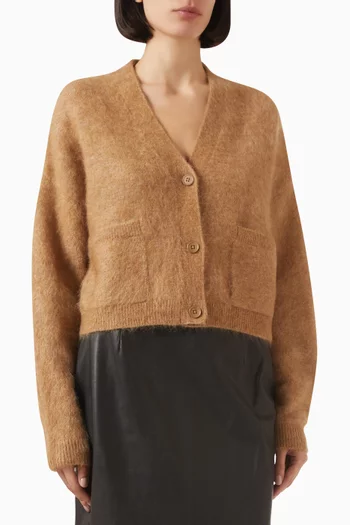 Cropped Cardigan in Brushed Mohair
