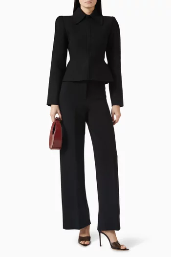 Wide-leg Pants in Crepe-knit