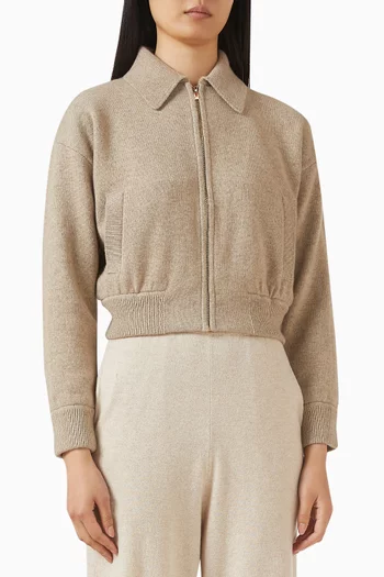 Collared Bomber Jacket in Cashmere