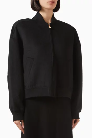 Coating Bomber Jacket in Wool-blend