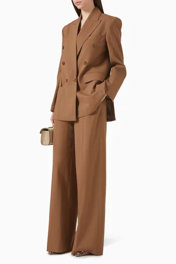 Wide-leg Pants in Wool-blend