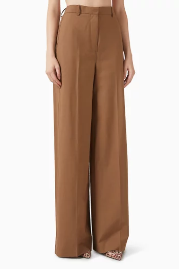 Wide-leg Pants in Wool-blend