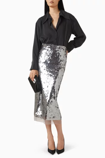 Sequin-embellished Pencil Skirt